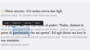 Italian-English Bible screenshot