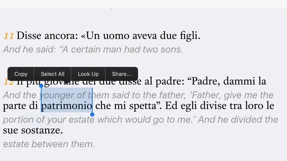 Italian-English Bible iPhone Screenshot 6