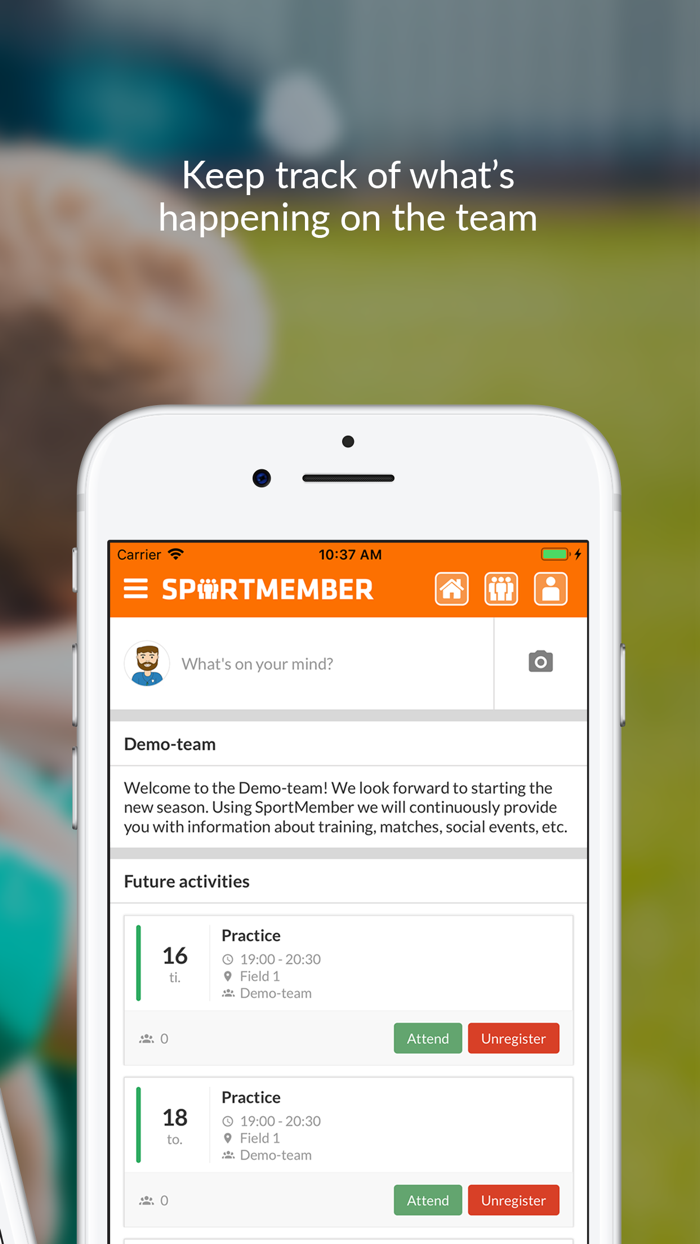 SportMember - Mobile team app