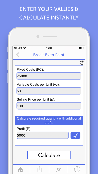 Cost Accounting Calculator Screenshot