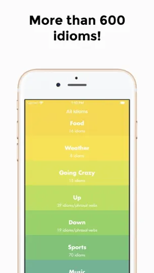 Captura de pantalla de English Idioms App en iPhone 2