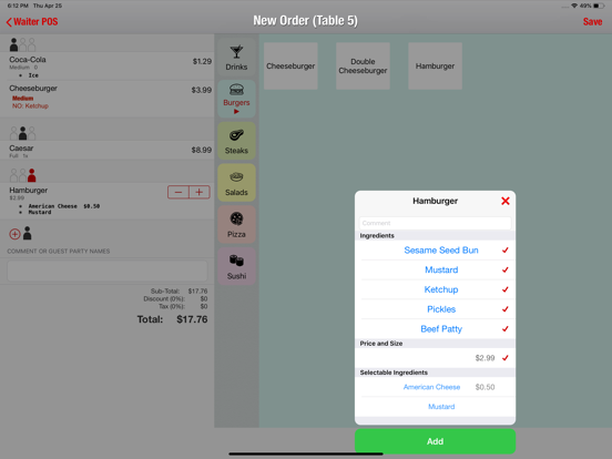 Waiter POS Restaurant System iPad screenshot 4 - Business app