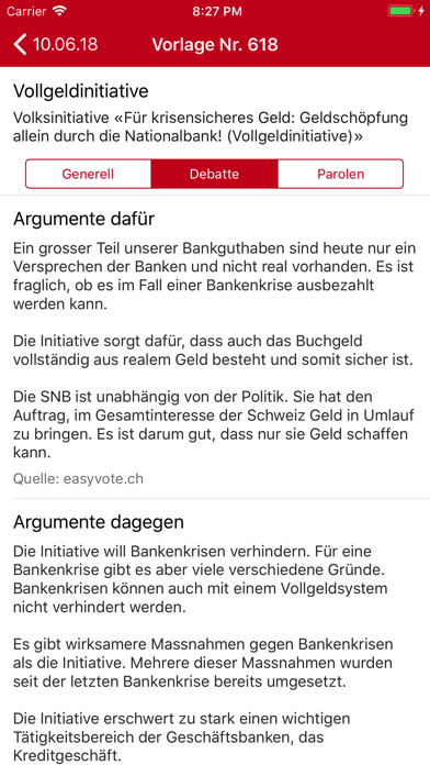 SwissVote iPhone screenshot 5 - Reference app