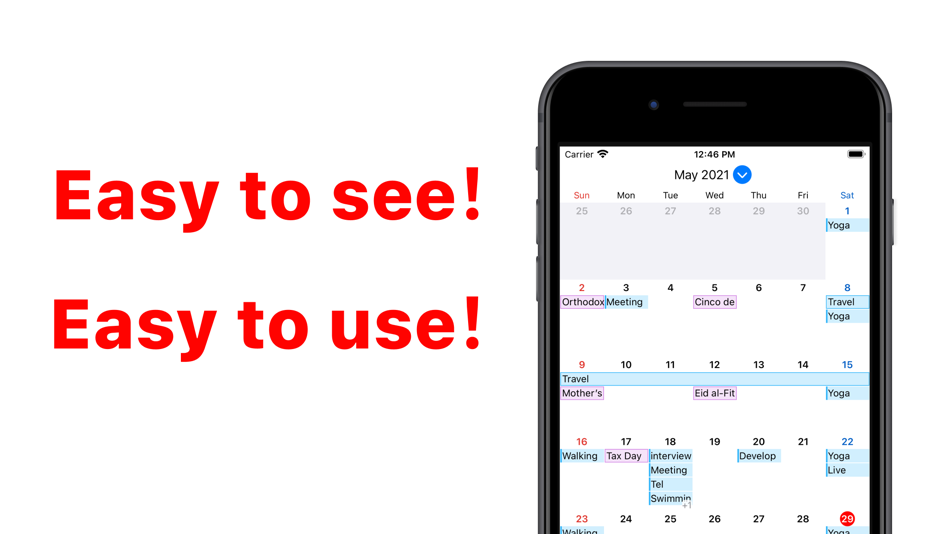 #2. Simple Calendar: Widget Cal (iOS) Podle: Heart Relay Inc.