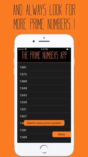 Screenshot von The Prime Numbers App auf dem iPhone 4