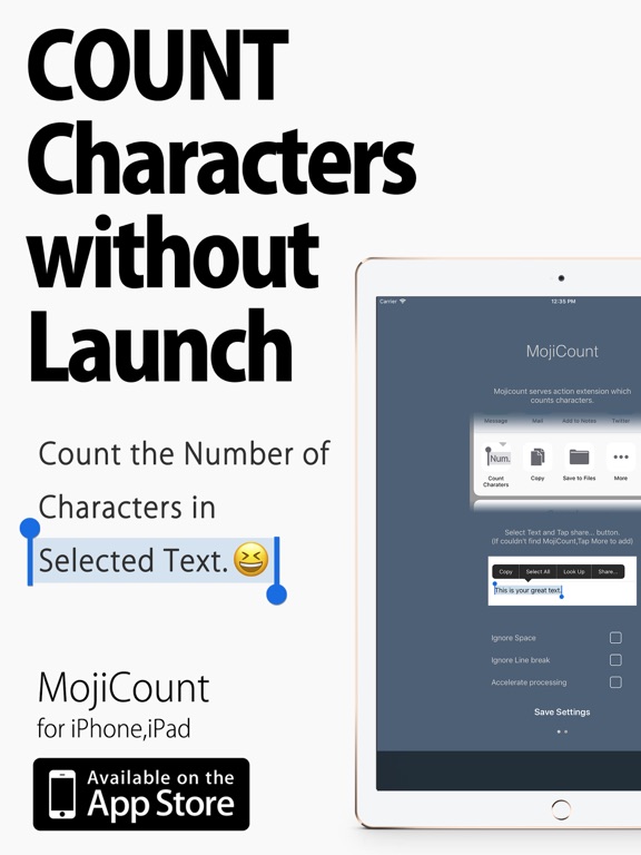 MojiCount : Count Characters