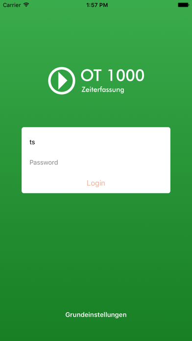 OT1000 Zeiterfassung Screenshot
