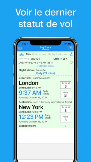 Capture d'écran de SkyTrack | Flight Radar Fly 24 sur iPhone 7