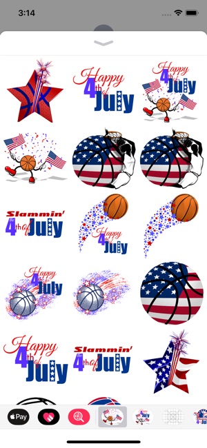 Basketball 4th of July Sticker
