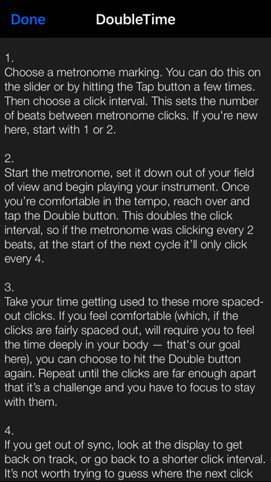 DoubleTime Metronome Screenshot