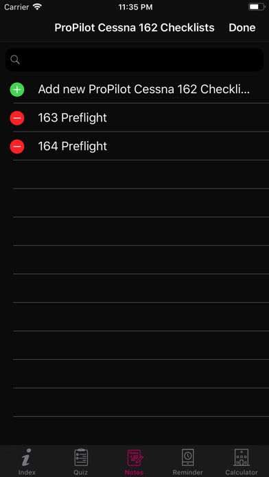 ProPilot Cessna 162 Checklists screenshot