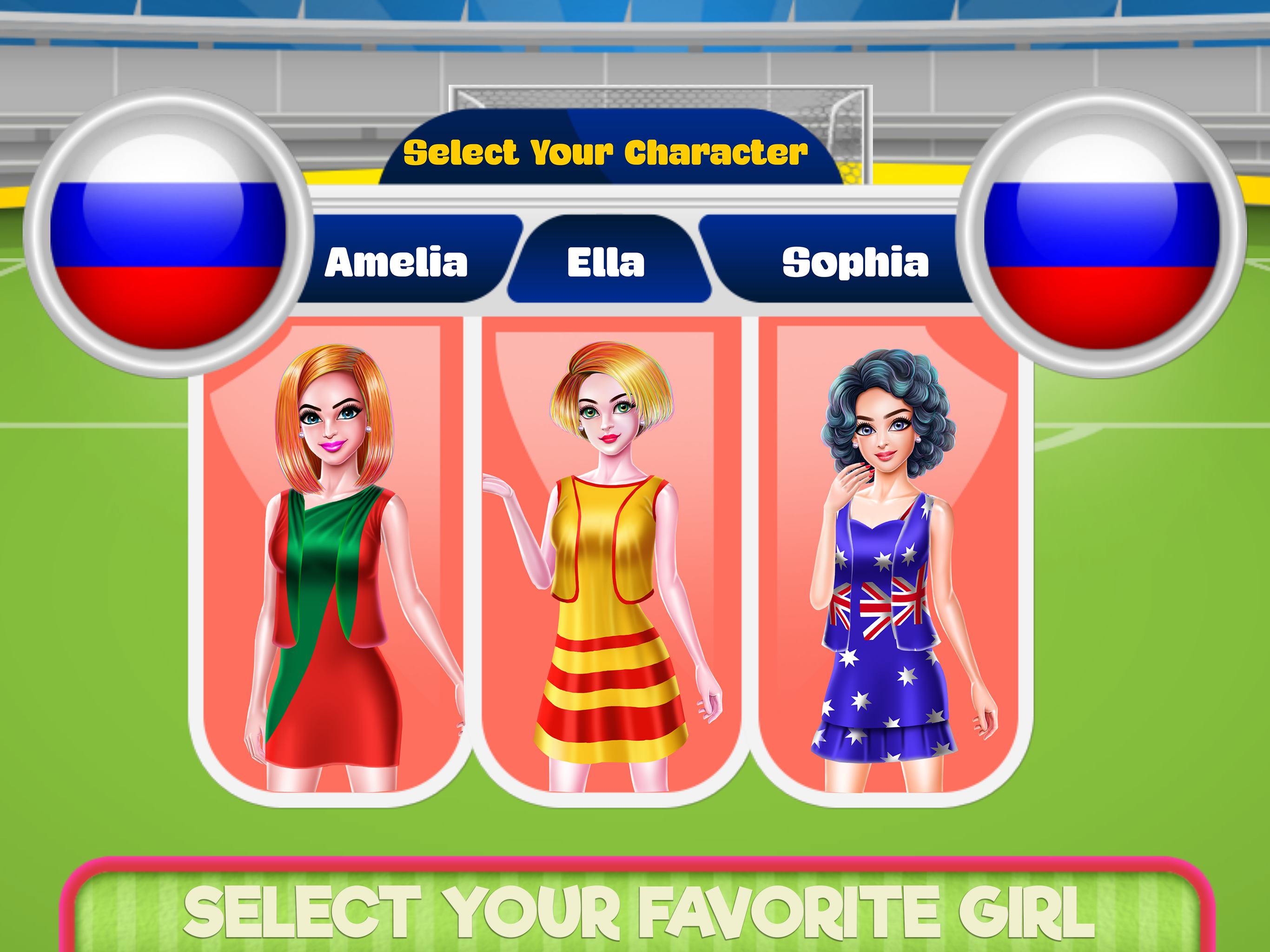 Soccer Cheerleaders Dressup