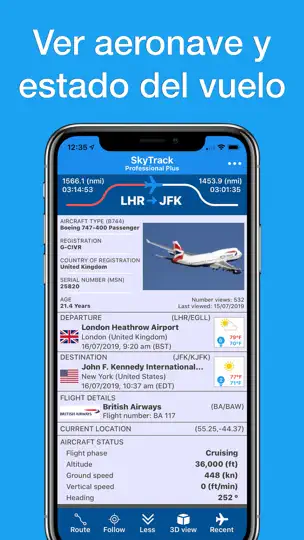 Captura de pantalla de Skytrack - Flight Radar Fly 24 en iPhone 3