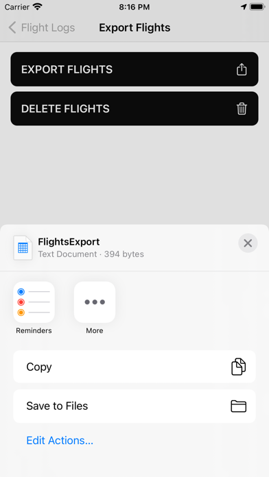 Flight Logs Screenshot