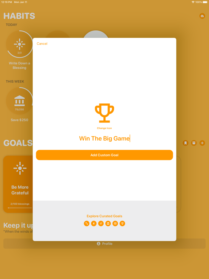 achvmnts  habits and goals