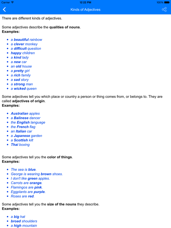 Kids English Grammar iPad screenshot
