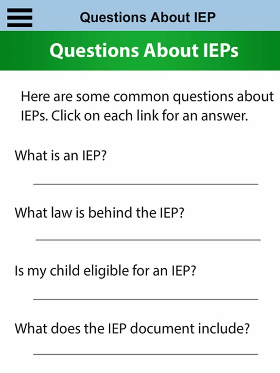 Parent Advocacy: D/HH iPad screenshot 4 - Reference app