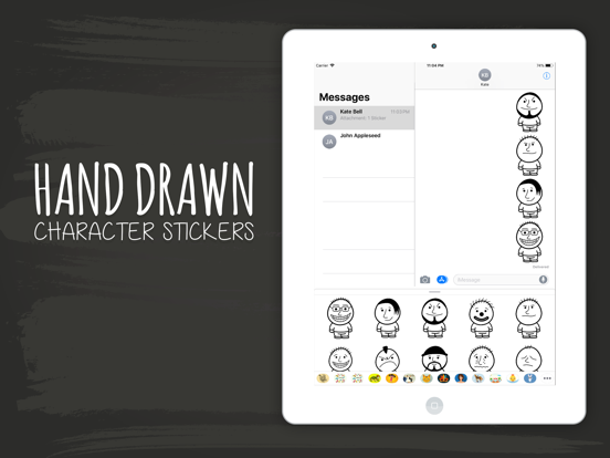 Screenshot #4 for Hand Drawn Character Stickers