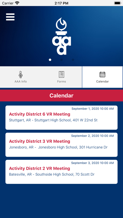 Arkansas Activities Assoc Screenshot