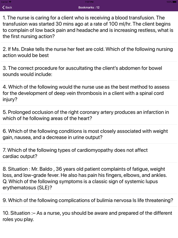 Medical Surgical Nursing Mock iPad screenshot 6 - Education app