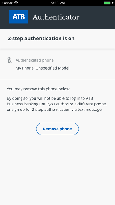 How to cancel & delete ATB Authenticator from iphone & ipad 2