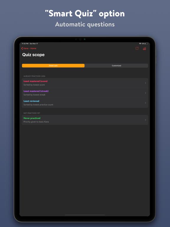 Kana - Hiragana and Katakana iPad screenshot 6 - Education app