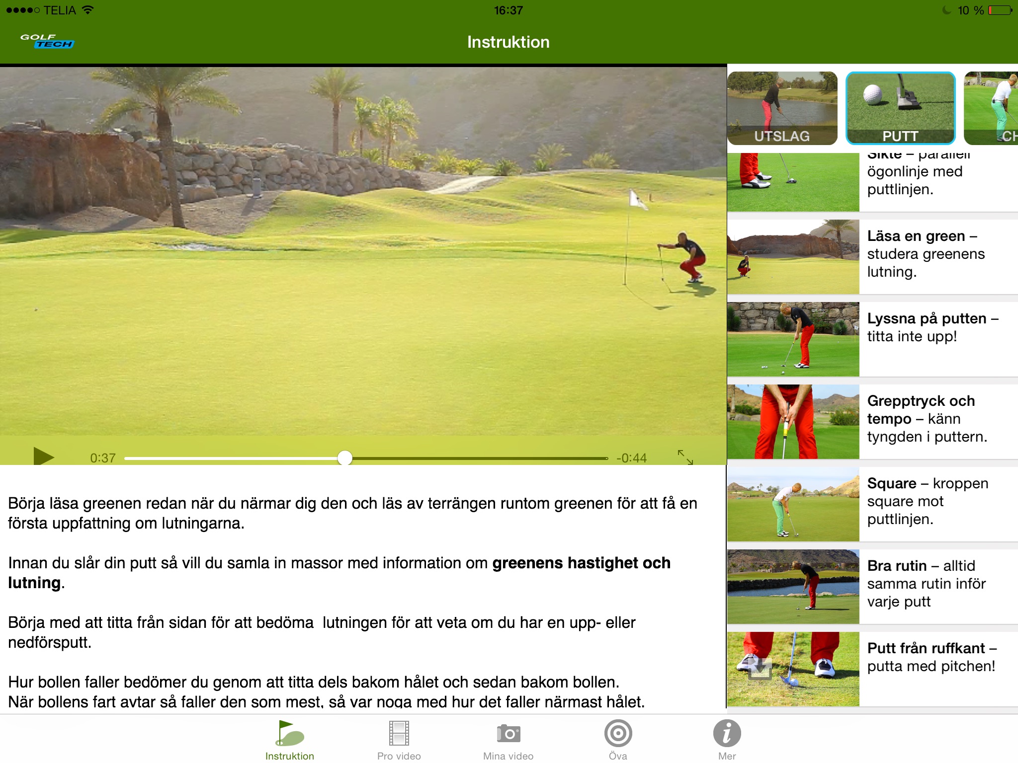 GolfTech - träning & video screenshot 3
