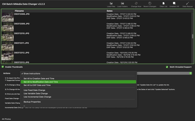 Screenshot #2 pour CM Batch MMedia Date Changer