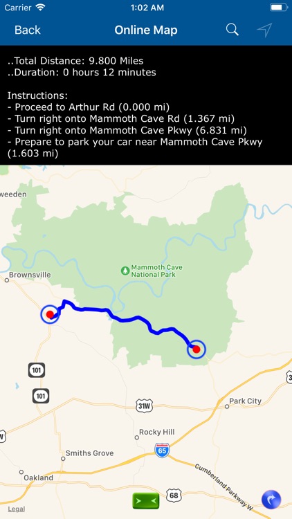 Mammoth Cave National Park Map