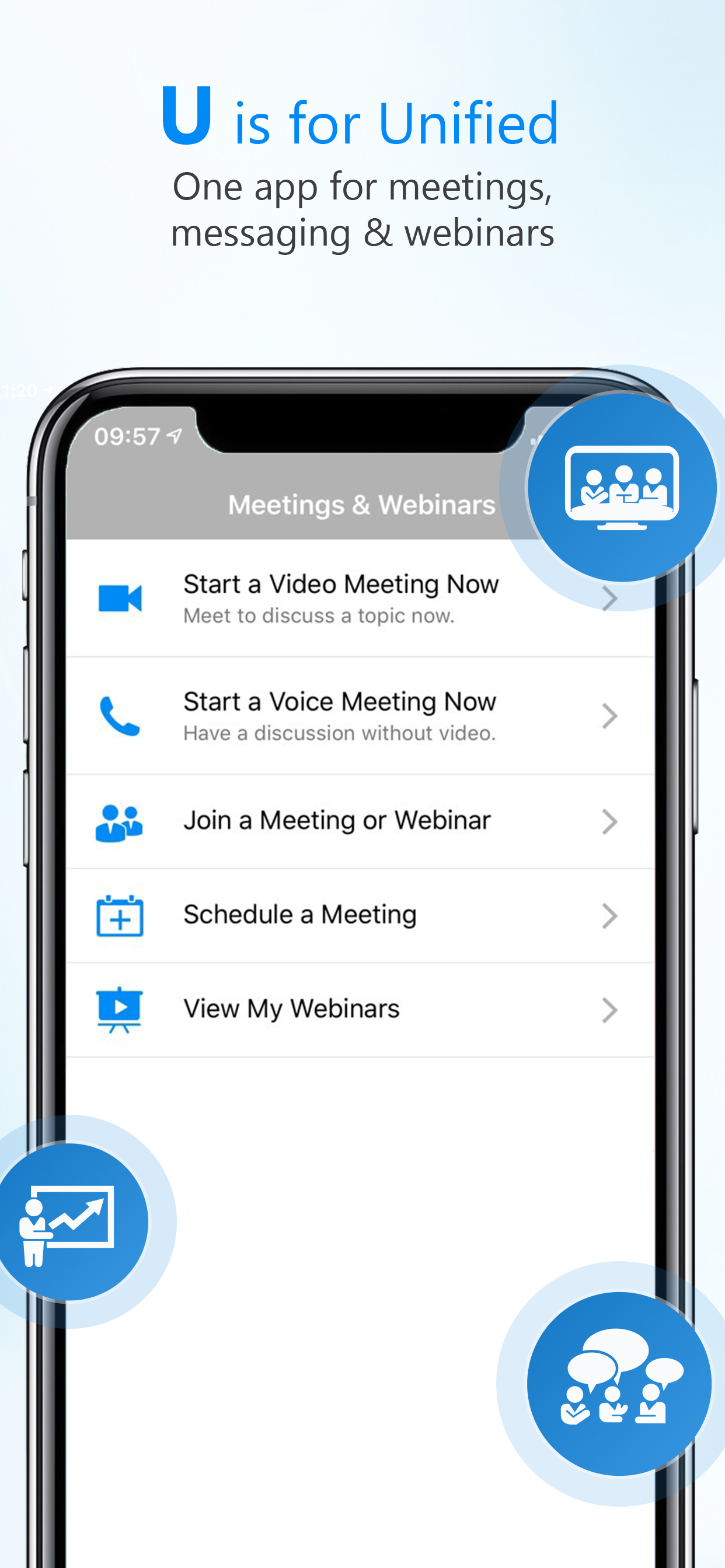 U Meeting, Messenger, Webinar