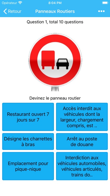 Signalisation Routière – Quiz
