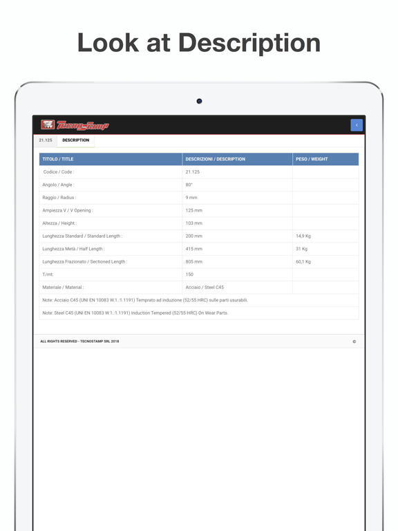 Tecnostamp Srl iPad screenshot