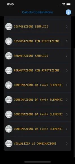 Game screenshot Calcolo Combinatorio apk
