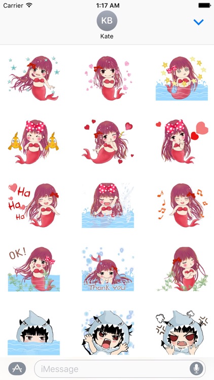 Cute Mermaid And Shark Sticker