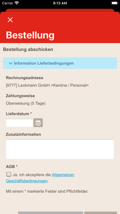 LACKMANN B2B SHOP Screenshot