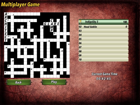 Screenshot of Multiplayer Crossword Puzzle