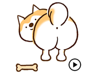 Animated Shiba Inu Dog Sticker