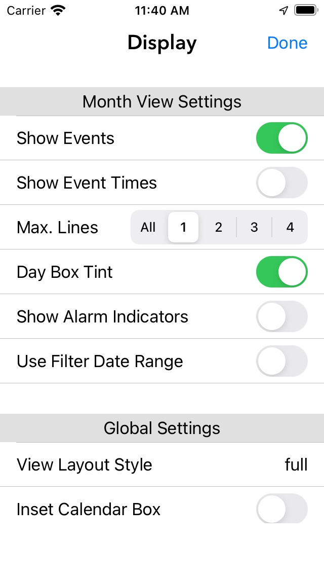Perspectiva Calendars Charts