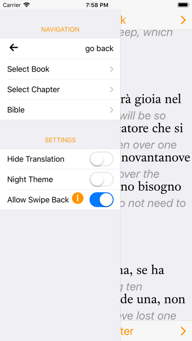 Italian-English Bible Screenshot