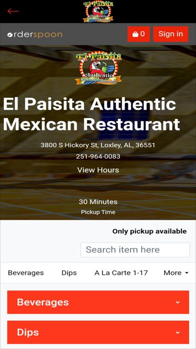 El Paisita Authentic Mexican Screenshot