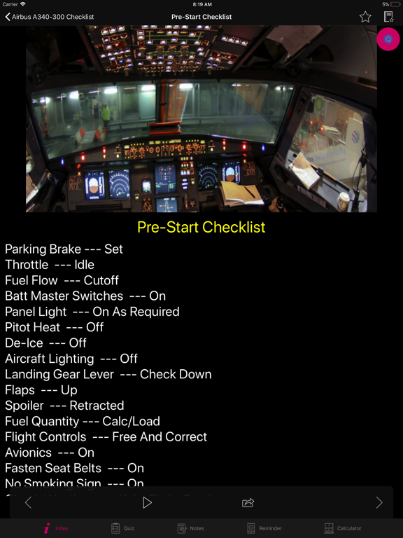 Airbus A340-300 Checklist screenshot 2