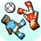 The players on the pitch are fond of rolling to rolling , doing a variety of strange but funny action