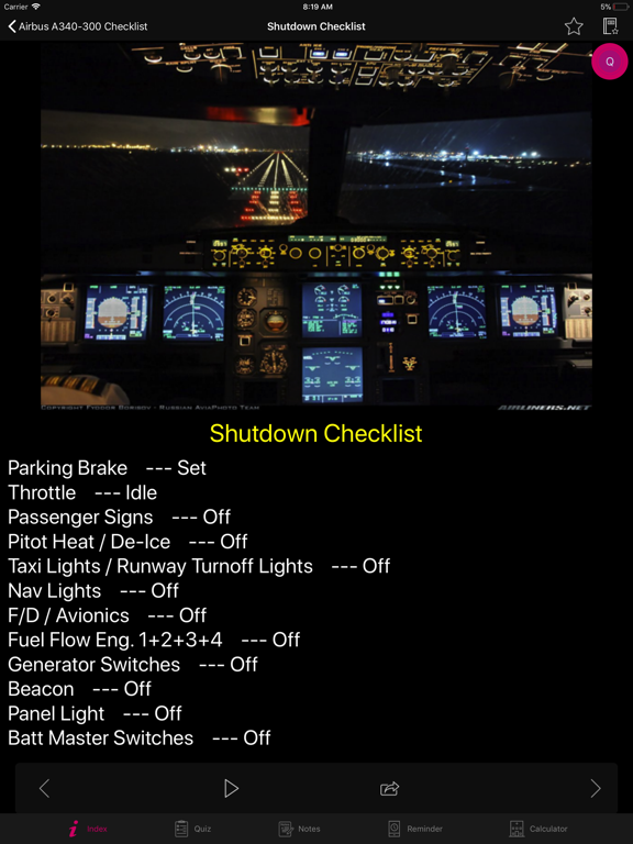 Screenshot #6 pour Airbus A340-300 Checklist