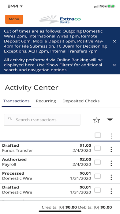 Extraco eBank Screenshot