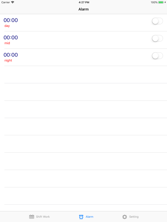 Power Shift work Calendar iPad screenshot