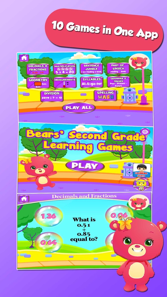 Bears 3rd Grade Learning Games - 3.55 - (iOS)