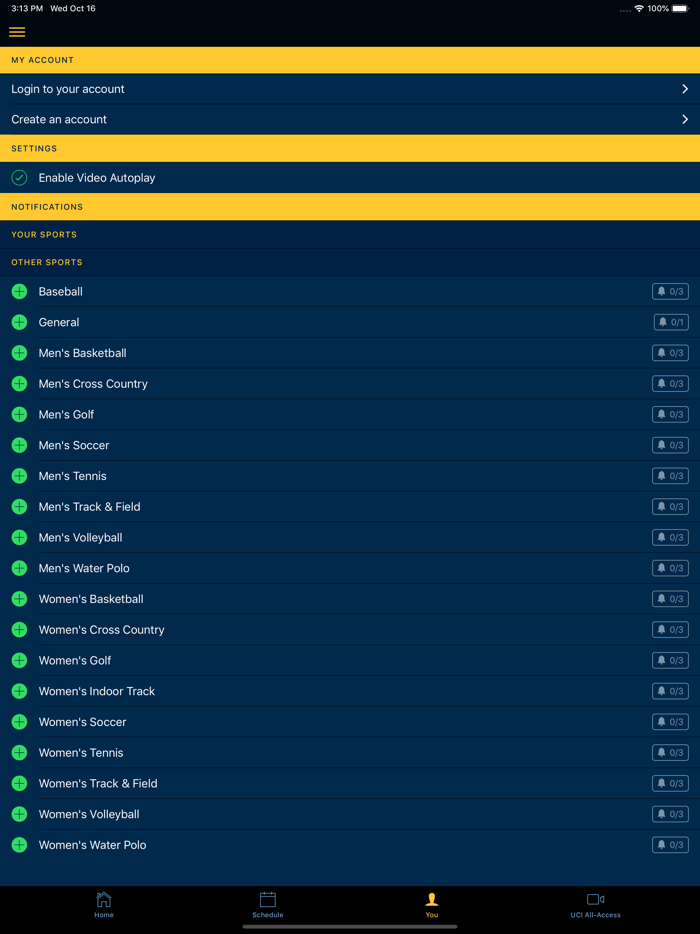 UCI Sports Front Row