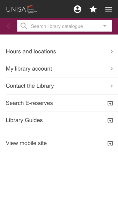 UNISA Library Screenshot