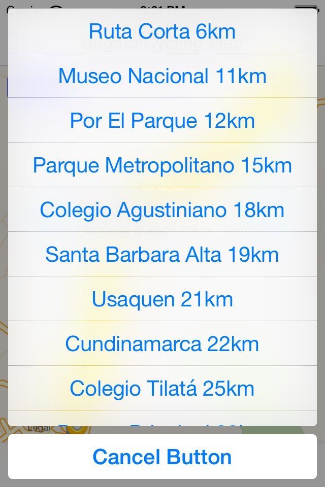 Bogota Cycling Map screenshot 4