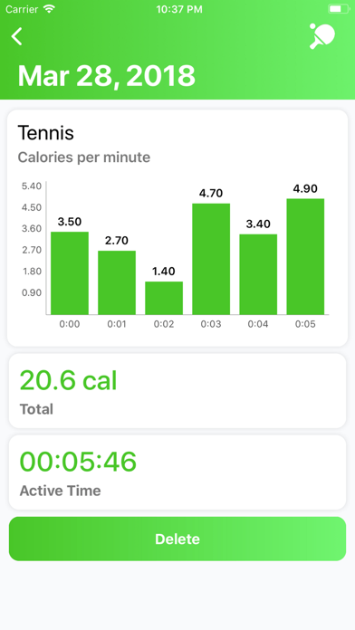 Racket Sports: Track Calories Screenshot